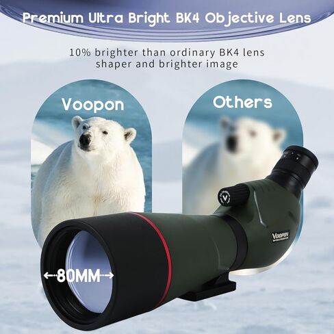 25-75x80 Compact Spotting Scope Ultra Bright HD Lens Waterproof Frogproof Nitrogen Filled with Phone Adapter Tripod for Target Shooting, Hunting, Bird Watching, Wildlife Viewing in Saudi Arabia