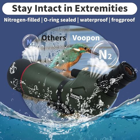 25-75x80 Compact Spotting Scope Ultra Bright HD Lens Waterproof Frogproof Nitrogen Filled with Phone Adapter Tripod for Target Shooting, Hunting, Bird Watching, Wildlife Viewing in Saudi Arabia