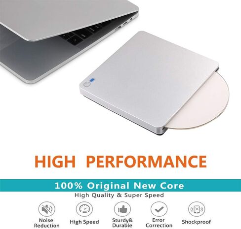 محرك أقراص Blu Ray DVD خارجي ثلاثي الأبعاد، USB 3.0 وType-C Blu Ray CD DVD، ناسخ أقراص DVD فائق النحافة مع لمسة ذكية متوافقة مع Windows XP/7/8/10، Mac OS لأجهزة MacBook، والكمبيوتر المحمول، والكمبيوتر الشخصي in Kuwait