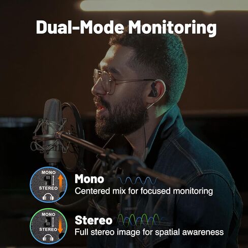 Phenyx Pro Dual-Channel Wired in-Ear Monitor Amplifier, Portable IEM with 2 XLR Inputs, Stereo/Mono Mode, DC/2 AAA Batteries Power, Personal Headphone Amp for Stage, Bands, Live, Recording (PWM-10) in Saudi Arabia