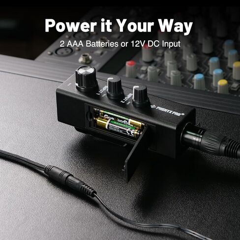 Phenyx Pro Dual-Channel Wired in-Ear Monitor Amplifier, Portable IEM with 2 XLR Inputs, Stereo/Mono Mode, DC/2 AAA Batteries Power, Personal Headphone Amp for Stage, Bands, Live, Recording (PWM-10) in Saudi Arabia