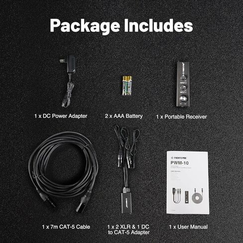 Phenyx Pro Dual-Channel Wired in-Ear Monitor Amplifier, Portable IEM with 2 XLR Inputs, Stereo/Mono Mode, DC/2 AAA Batteries Power, Personal Headphone Amp for Stage, Bands, Live, Recording (PWM-10) in Saudi Arabia