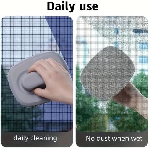 1pc Multi-Functional Mesh Screen Cleaning Brush Portable Durable Plastic Handle Window Sofa Wall Carpet Universal Cleaning Tool, Gray in Saudi Arabia