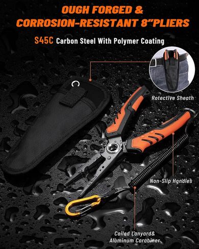 5Pcs Fishing Tool Kit, Corrosion Resistant Fishing Pliers with Lanyard, Floating Fish Lip Gripper, Braid Scissors, Fishing Gear Set, Ideal Fishing Accessories & Gifts for Men, Fishermen in Saudi Arabia