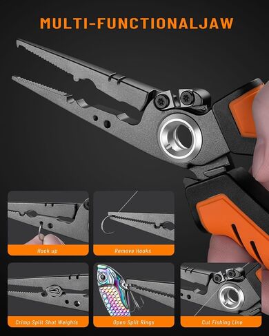 5Pcs Fishing Tool Kit, Corrosion Resistant Fishing Pliers with Lanyard, Floating Fish Lip Gripper, Braid Scissors, Fishing Gear Set, Ideal Fishing Accessories & Gifts for Men, Fishermen in Saudi Arabia