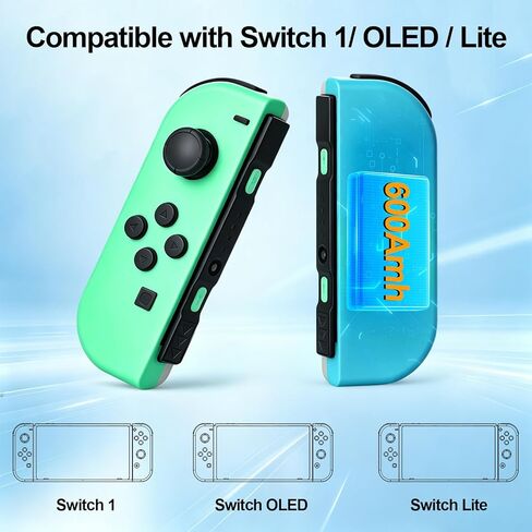 Switch Controller Replacement,Wireless Switch Remote with Hall Joystick No Drift,Support Dual Vibration,6 Axis Gyro,Motion Control,Wake up,15 Hours Playtime for Switch1,OLED,Lite,No NFC,Blue Green in Saudi Arabia