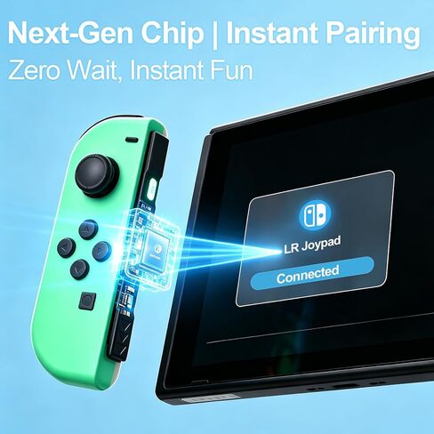 Switch Controller Replacement,Wireless Switch Remote with Hall Joystick No Drift,Support Dual Vibration,6 Axis Gyro,Motion Control,Wake up,15 Hours Playtime for Switch1,OLED,Lite,No NFC,Blue Green in Saudi Arabia