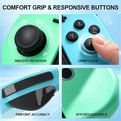 Switch Controller Replacement,Wireless Switch Remote with Hall Joystick No Drift,Support Dual Vibration,6 Axis Gyro,Motion Control,Wake up,15 Hours Playtime for Switch1,OLED,Lite,No NFC,Blue Green in Saudi Arabia