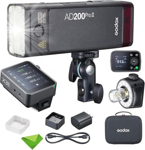 GODOX AD200 Pro II AD200ProII with X3Pro F Trigger 200Ws 2.4G TTL Flash Strobe, 500 Full Power Flashes, Recycle Time Approx.0.01~1.8s Pocket Strobe Flash for Canon, Sony, Nikon, etc(AD200Pro Upgraded) in Saudi Arabia