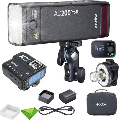GODOX AD200 Pro II AD200ProII with X2T-S Trigger 200Ws 2.4G TTL Flash Strobe, 500 Full Power Flashes, Recycle Time Approx.0.01~1.8s Pocket Strobe Flash for Canon, Sony, Nikon, etc(AD200Pro Upgraded) in Saudi Arabia