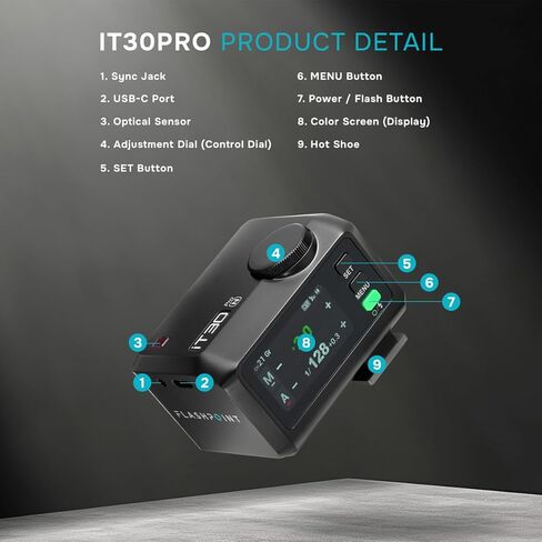 فلاش بوينت iT30Pro R2 TTL فلاش iFlash المحمول لكاميرا نيكون (أسود)، Godox N in Kuwait