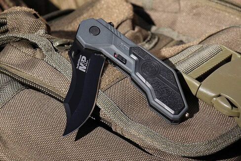 سميث اند ويسون M&P SWMP1B 7.1 بوصة سكين قابل للطي عالي الكربون SS مع شفرة مشبك 2.9 بوصة ومقبض ألومنيوم للتكتيكية والبقاء وEDC in Kuwait