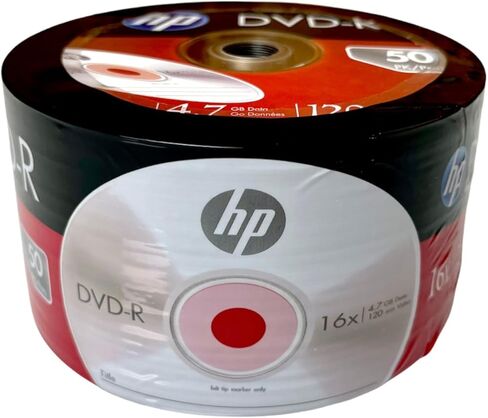 HP DVD-R Blank Recordable Disc 16X 4.7GB , Logo, 50 Pieces in Saudi Arabia