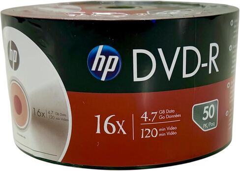 HP DVD-R Blank Recordable Disc 16X 4.7GB , Logo, 50 Pieces in Saudi Arabia