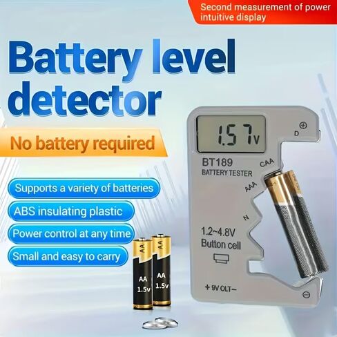 BT189 Digital Battery Tester with LCD Display – Battery Capacity Tester for AA AAA C D 9V Button Cell Batteries, Portable Battery Checker, Universal Household Battery Power Test Tool in Saudi Arabia