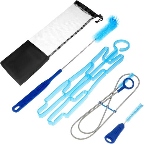 QWORK 4-Piece Hydration Bladder Cleaning Kit - Complete Backpack Reservoir Accessories Set with Brushes, Collapsible Drying Frame & Carrying Pouch in Saudi Arabia