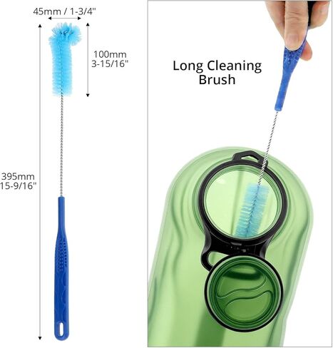 QWORK 4-Piece Hydration Bladder Cleaning Kit - Complete Backpack Reservoir Accessories Set with Brushes, Collapsible Drying Frame & Carrying Pouch in Saudi Arabia