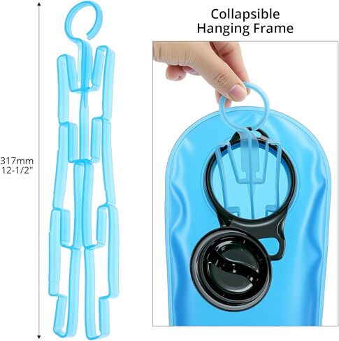 QWORK 4-Piece Hydration Bladder Cleaning Kit - Complete Backpack Reservoir Accessories Set with Brushes, Collapsible Drying Frame & Carrying Pouch in Saudi Arabia