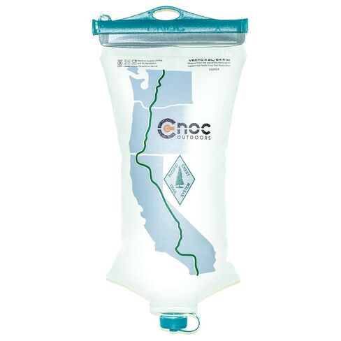 VectoX Water Collection and Filtration Bag 2 Liter Teal - 28mm Neck Compatible with Popular Filters - PCT Map Design - Lightweight, Compact, Durable Tethered Cap and Slider in Saudi Arabia