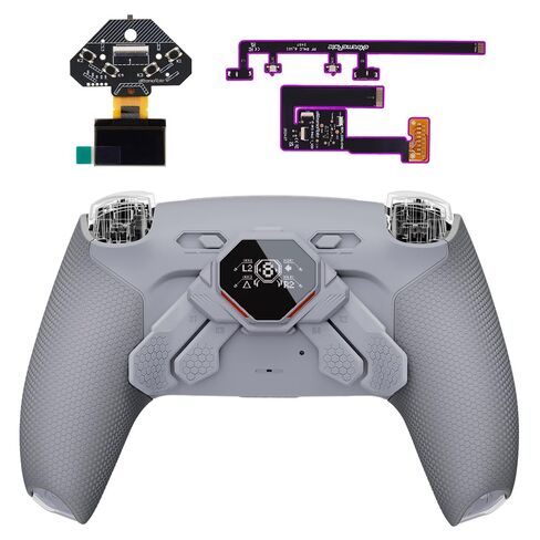 eXtremeRate Spark Back Paddles Kit for PS5 Controller BDM-030 040 050 060, OLED Display + Clicky Trigger Stops + Ergonomic Rubberized Grips Remappable 4 Back Buttons Set for PS5 Controller - Black in Saudi Arabia