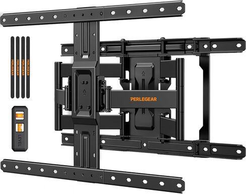 Perlegear Ultra Slim TV Wall Mount 1.1" Low Profile for 42-90" TVs, Fits 16"/24" Studs, Full Motion TV Mount Wall Bracket with Dual Articulating Arms, Swivel, Tilt, Max VESA 600x400mm, Holds 132lbs in Saudi Arabia