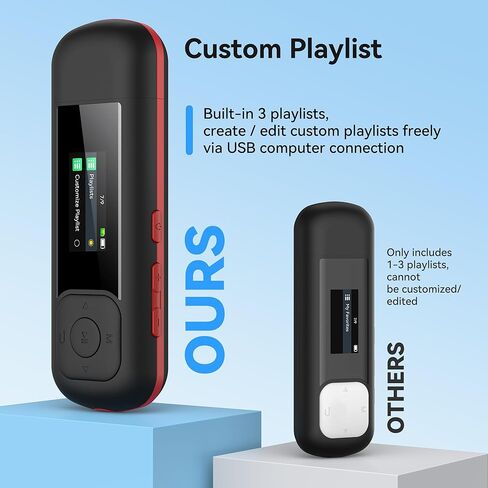 AGPTEK 64GB USB C MP3 Player, A55PL 2 in 1 Type-C & USB Stick Music Player Supports Replaceable AAA Battery, FM Radio, Recording in Saudi Arabia