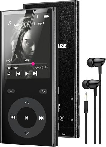 مشغل MP3 سعة 90 جيجابايت مع بلوتوث 5.3، مشغل موسيقى مع فتحتين لبطاقة TF، شاشة ملونة 2.4 بوصة، أزرار تعمل باللمس، مشغل MP3 للأطفال، مكبر صوت مدمج، صوت HiFi، يدعم ما يصل إلى 256 جيجابايت، سماعات الأذن متضمنة in Kuwait