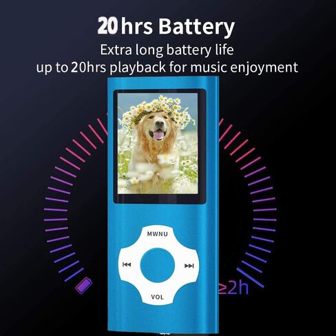 MP3 Player, Hotechs MP3 Music Player with 32GB Memory SD Card Slim Classic Digital LCD 1.82'' Screen MINI USB Port with FM Radio, Voice Record in Kuwait