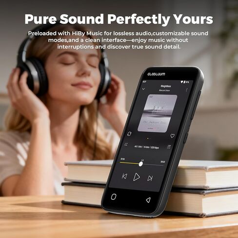 160GB MP3 Player with Bluetooth 5.0 and WiFi, Music Player with Spotify, Audible, Amazon Music, Pandora, Libby, Spotify Kids, 4" Touchscreen Android MP4 Player with HiFi Sound (Glossy Black) in Saudi Arabia