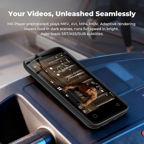 مشغل MP3 سعة 160 جيجابايت مع بلوتوث 5.0 وواي فاي، ومشغل موسيقى مع Spotify، Audible، Amazon Music، Pandora، Libby، Spotify Kids، مشغل MP4 Android بشاشة لمس 4 بوصة مع صوت HiFi (أسود لامع) in Kuwait