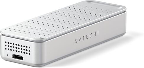 Satechi DotDisk™ 80Gbps M.2 NVMe SSD Enclosure, High-Speed Aluminum Enclosure with Ultra-Fast Data Transfer, Active Cooling Design for Modern Workspaces, Silver in Saudi Arabia