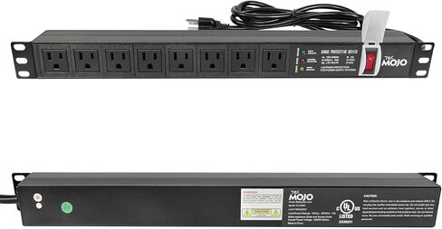 Tecmojo 9-Outlet Rack Mount Overloading Protection Circuit Breaker PDU Power Strip with Individual Switch 6ft Cord for IT and Network Racks and Cabinets in Saudi Arabia