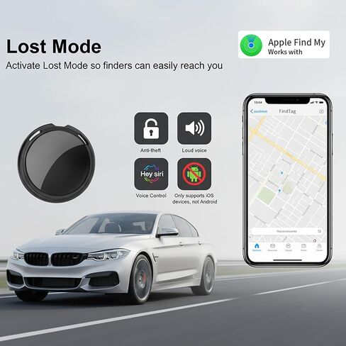جهاز تعقب السيارة متوافق مع Apple Find My (iOS فقط) جهاز تتبع GPS مع حافظة مغناطيسية مخفية، محدد موقع مضاد للسرقة، بدون اشتراك، شبكة عالمية مقاومة للماء لأصول أسطول المركبات والشاحنات in Kuwait