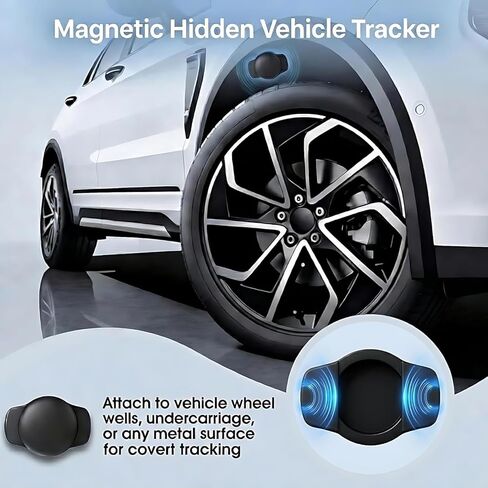 GPS Tracker for Vehicles Hidden Magnetic Case Car Tracker Device Works with Apple Find My (iOS Only) Waterproof Worldwide Real-Time Tracking for Cars No Subscription No Monthly Fee Replaceable Battery in Saudi Arabia