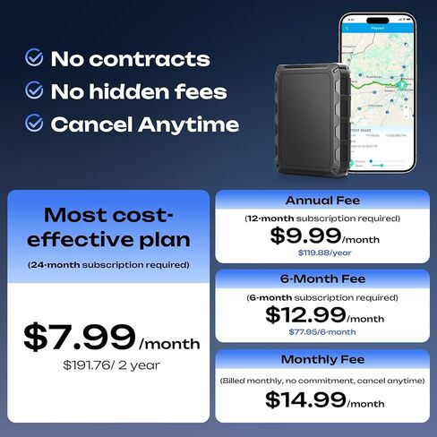 CXK GPS Tracker for Vehicles, 6-Month Battery Life 4G Global Tracker Device for Vehicles with Real Time Alert Strong Magnet, IP65 Waterproof Car Traker 180-Day Location History Subscription Needed in Saudi Arabia