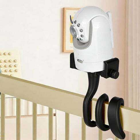 Silicone Camera Mount for Baby Monitor - Flexible Arm Bracket, Sturdy Holder for Crib/Cot/Shelves, No Tools Needed, Wall Damage-Free Installation in Saudi Arabia