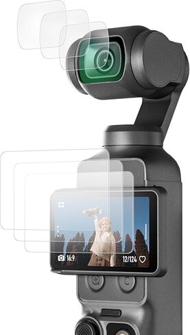 واقي شاشة Osmo Pocket 4 لـ DJI، واقي شاشة من الزجاج المقسى 9H فائق النحافة لملحقات DJI Osmo Pocket 4، فيلم عالي الدقة مع مقاوم للخدش، طلاء كاره للماء والزيوت (3 مجموعات) in Kuwait
