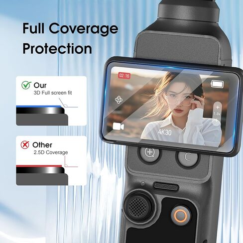 واقي شاشة Osmo Pocket 4 لـ DJI، واقي شاشة من الزجاج المقسى 9H فائق النحافة لملحقات DJI Osmo Pocket 4، فيلم عالي الدقة مع مقاوم للخدش، طلاء كاره للماء والزيوت (3 مجموعات) in Kuwait