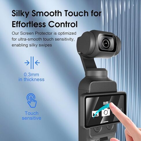 واقي شاشة Osmo Pocket 4 لـ DJI، واقي شاشة من الزجاج المقسى 9H فائق النحافة لملحقات DJI Osmo Pocket 4، فيلم عالي الدقة مع مقاوم للخدش، طلاء كاره للماء والزيوت (3 مجموعات) in Kuwait