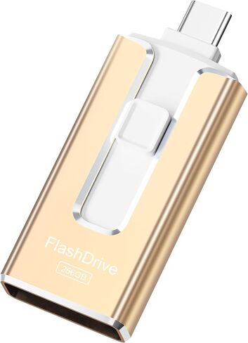 محرك أقراص فلاش معتمد من MFi بسعة 256 جيجابايت لهاتف iPhone، 3 في 1 USB من النوع C، محرك إبهام للصور ومقاطع الفيديو، عصا تخزين صور خارجية عالية السرعة لأجهزة iPhone iPad Android PC (أزرق ملكي) in Kuwait