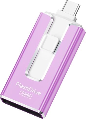 MFi Certified 256GB Flash Drive for iPhone, 3 in 1 Type-C USB Memory Stick Thumb Drive for Photos Videos Storage, High Speed External Memory Storage Photo Stick for iPhone iPad Android PC (Sky Blue) in Saudi Arabia