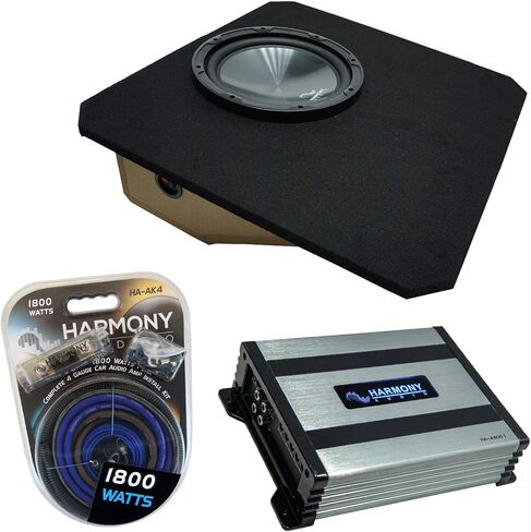 Harmony Audio HA-R124 Compatible with Chevy Corvette 1997-2004 Coupe C5 Z06 Rhythm Series 12" - Package Sub, HA-A400.1 Class D Mono 800W Sub Amp and GM1X12-07-04-CORVT Single Hatch Enclosure Sub Box in Saudi Arabia