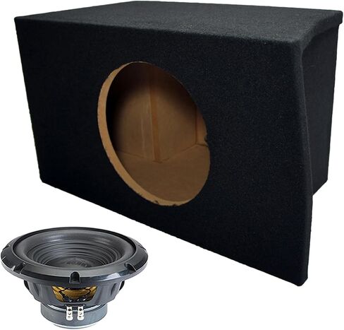 Alpine Compatible with 2005-2014 Ford Mustang Trunk Corner Sealed Single 10" W10S4 Loaded Subwoofer Stereo Sub Box Enclosure Car Audio Bundle 250W RMS 4 Ohm in Saudi Arabia