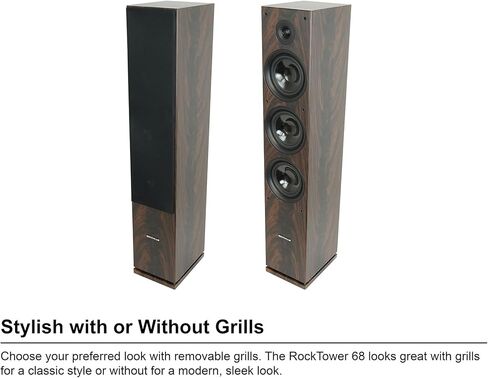 Rockville Bundle: (2) RockTower 68D Dark Wood Home Audio Tower Speakers Passive 8 Ohm (2 Items) in Saudi Arabia
