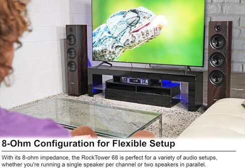 Rockville Bundle: (2) RockTower 68D Dark Wood Home Audio Tower Speakers Passive 8 Ohm (2 Items) in Saudi Arabia