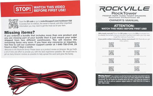 Rockville Bundle: (2) RockTower 68D Dark Wood Home Audio Tower Speakers Passive 8 Ohm (2 Items) in Saudi Arabia