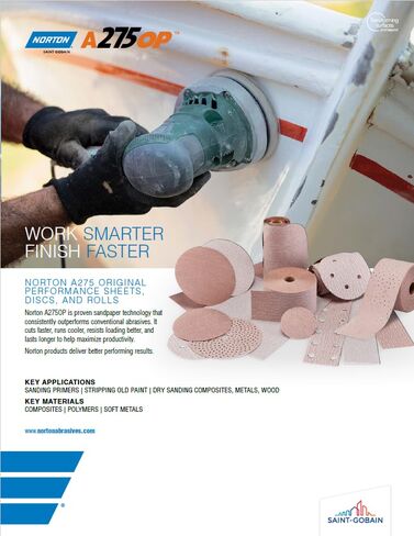 Norton A275OP PSA Adhesive Sandpaper Roll, 320 Grit Sandpaper, Woodworking and Automotive Sand Paper, 2-3/4 Inch Wide, Continuous Roll of 45 Yards in Saudi Arabia
