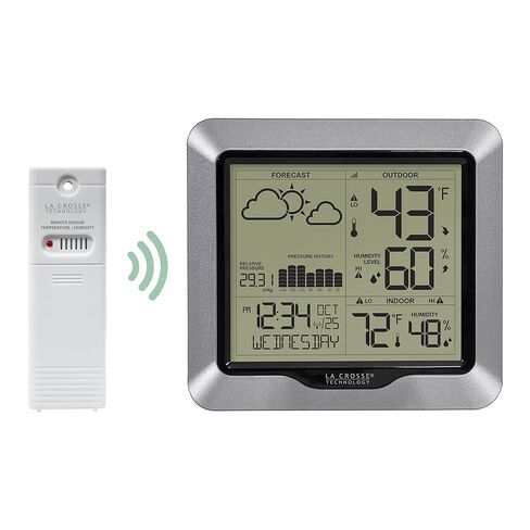 La Crosse Technology Advanced Wireless Weather Station: Dynamic Icons, Barometric Pressure, Atomic Time, Temperature/Humidity Gauge, Recording, Stylish Display, Fast Reception & Long Range (330 Feet) in Saudi Arabia