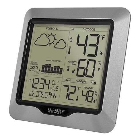 La Crosse Technology Advanced Wireless Weather Station: Dynamic Icons, Barometric Pressure, Atomic Time, Temperature/Humidity Gauge, Recording, Stylish Display, Fast Reception & Long Range (330 Feet) in Saudi Arabia