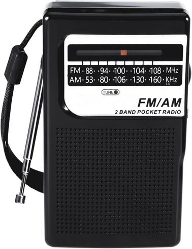راديو محمول AM/FM مع مكبر صوت، تيار متردد أو بطارية AM FM يعمل بالطاقة للسفر مع مقبس سماعة رأس 3.5 ملم وموالف التردد، وهوائي تلسكوبي in Saudi Arabia